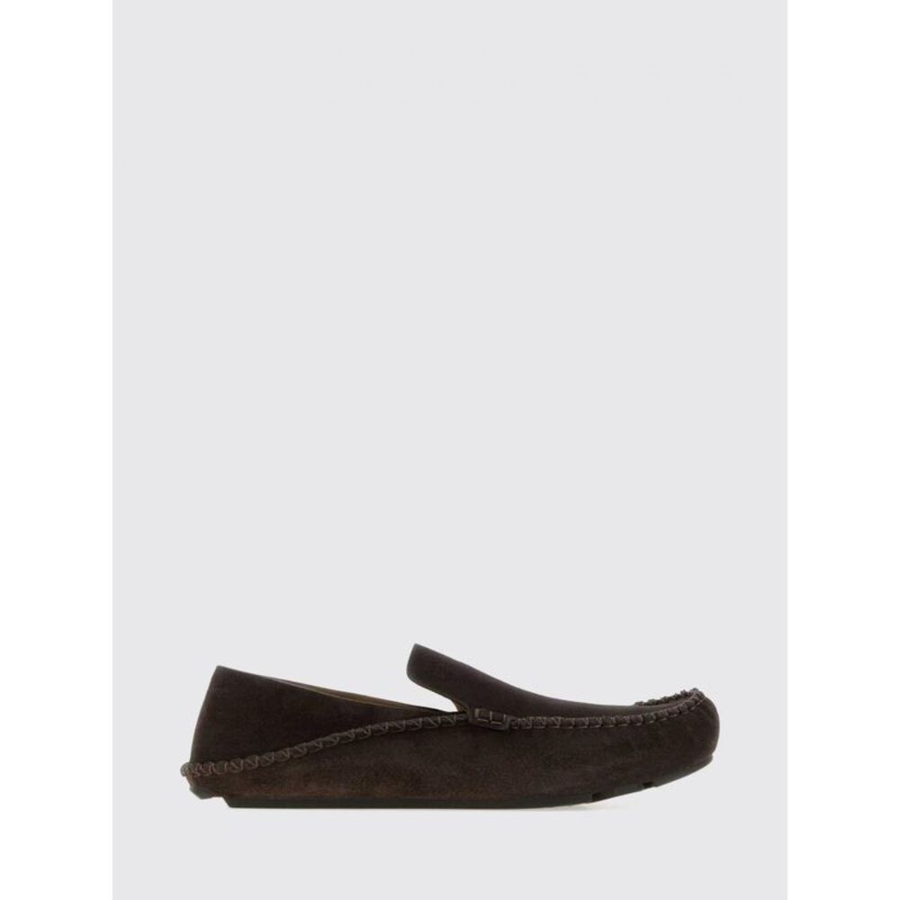 Loewe Men Loewe Rambla Suede Calfskin Driver Loafers With Rubber Sole
